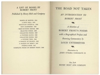 Robert Frost Signed Copy of His Poetry, ''The Road Not Taken''